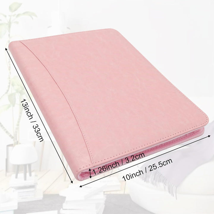 GraduatePro Klemmbrettmappe A4 mit Deckel Reissverschluss Leder Organizer Mappe Dokumentenmappe Ordn