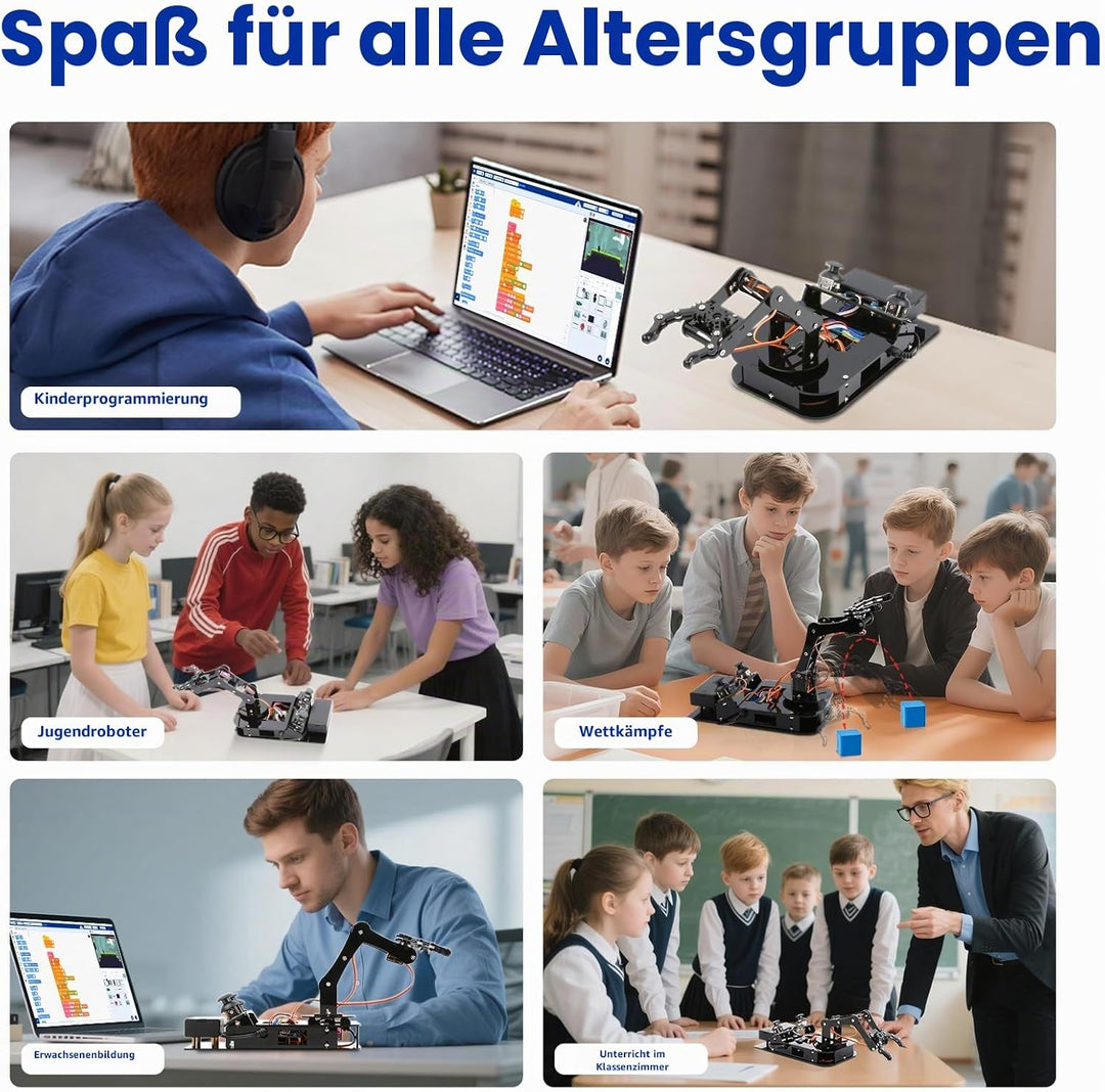 4DOF Roboterarm-Kit für Kinder, kompatibel mit Arduino IDE, Programmierung ESP32 Smart Robot Arm Bui