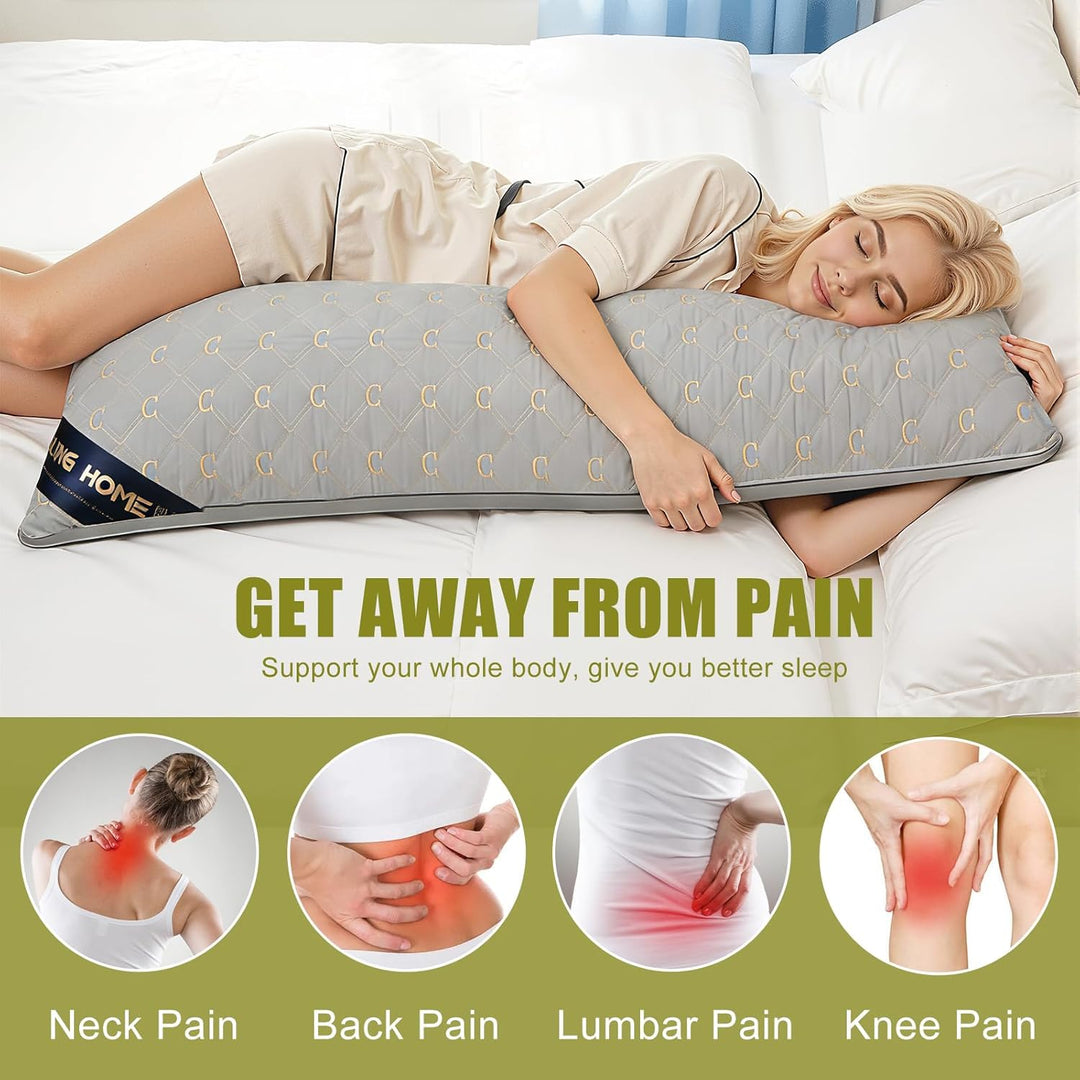 Chilling Home Seitenschläferkissen mit Bezug, Bestickte Schwangerschaftskissen Body Pillow, 137 x 53