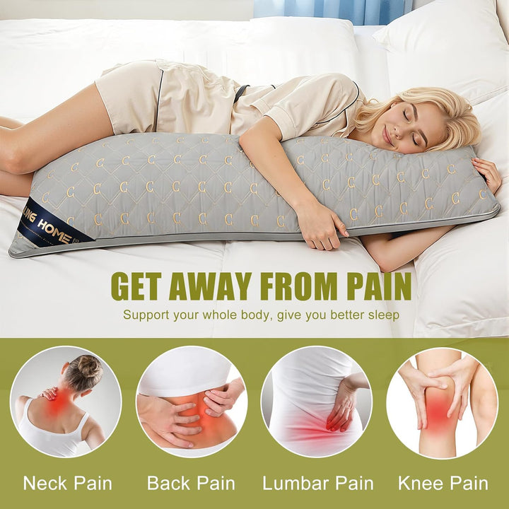 Chilling Home Seitenschläferkissen mit Bezug, Bestickte Schwangerschaftskissen Body Pillow, 137 x 53