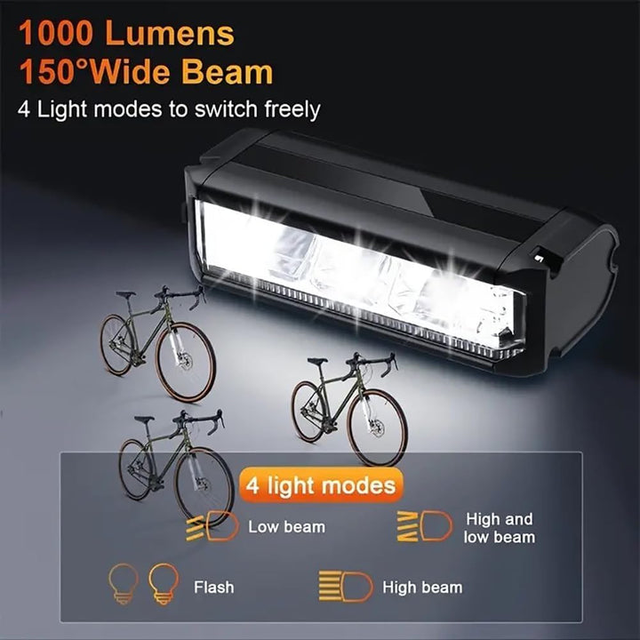 Ahead Frontlicht 1000-3250 Lux Superhelle LED Fahrradlampe, 2000-8000 mAh Mobile Leistung, StVZO Sta