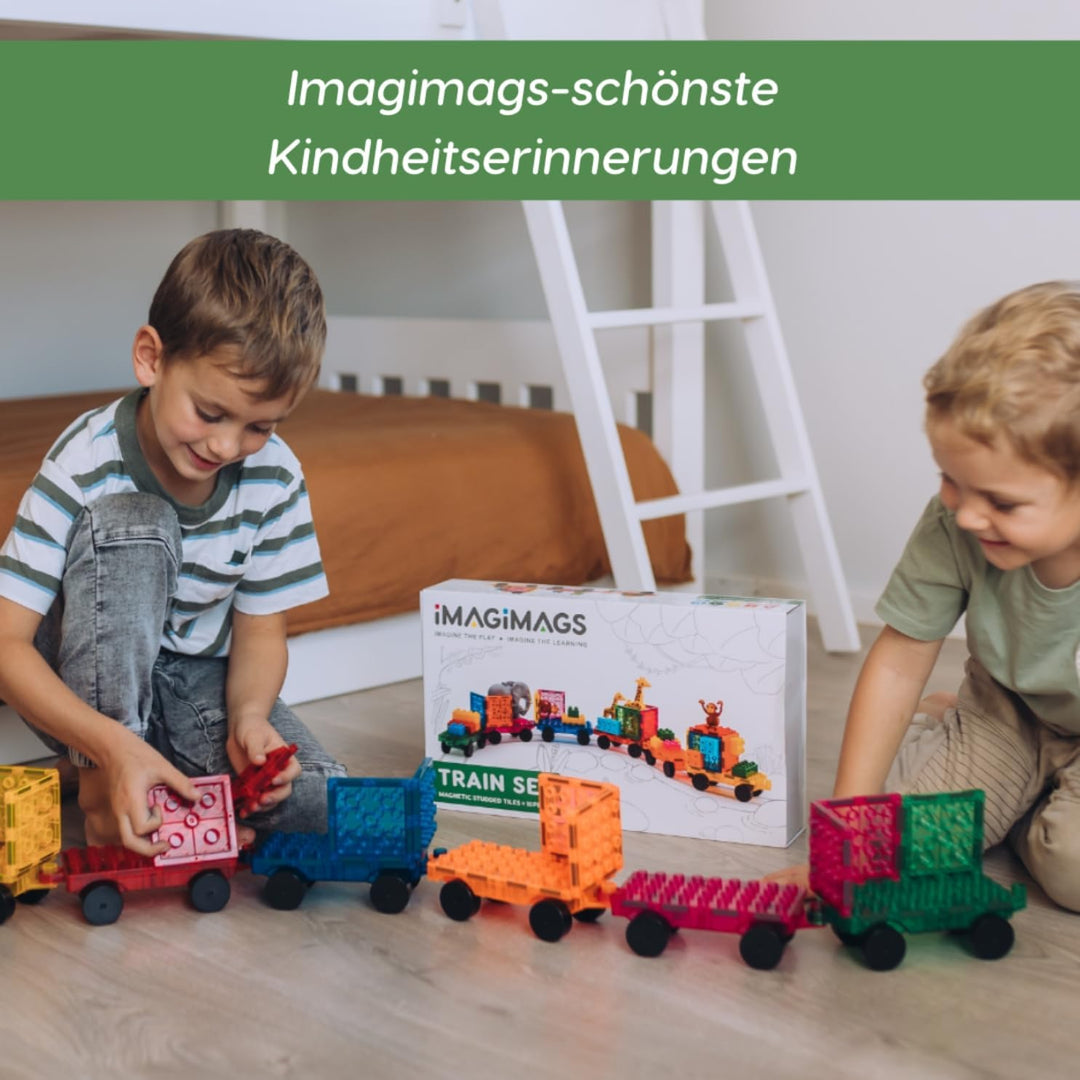 Magnetbausteine, Magnetfliesen, Eisenbahn Set 18 Teile für Jungen Mädchen Kinder, Lernspielzeug, päd