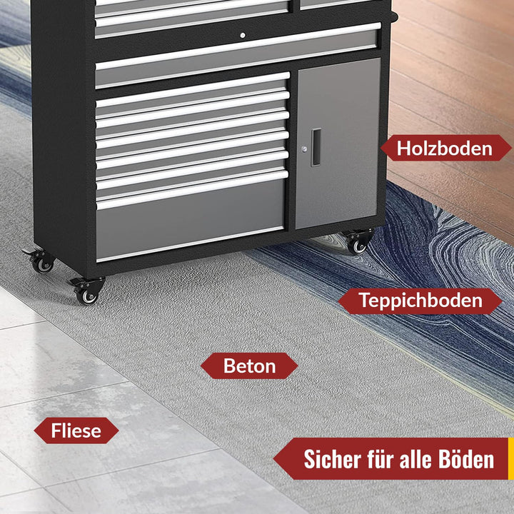 HOLKIE 50 mm Schwerlastrollen bis 250 kg - 4er Set Möbelrollen Schwerlast mit Bremsen - Transportrol