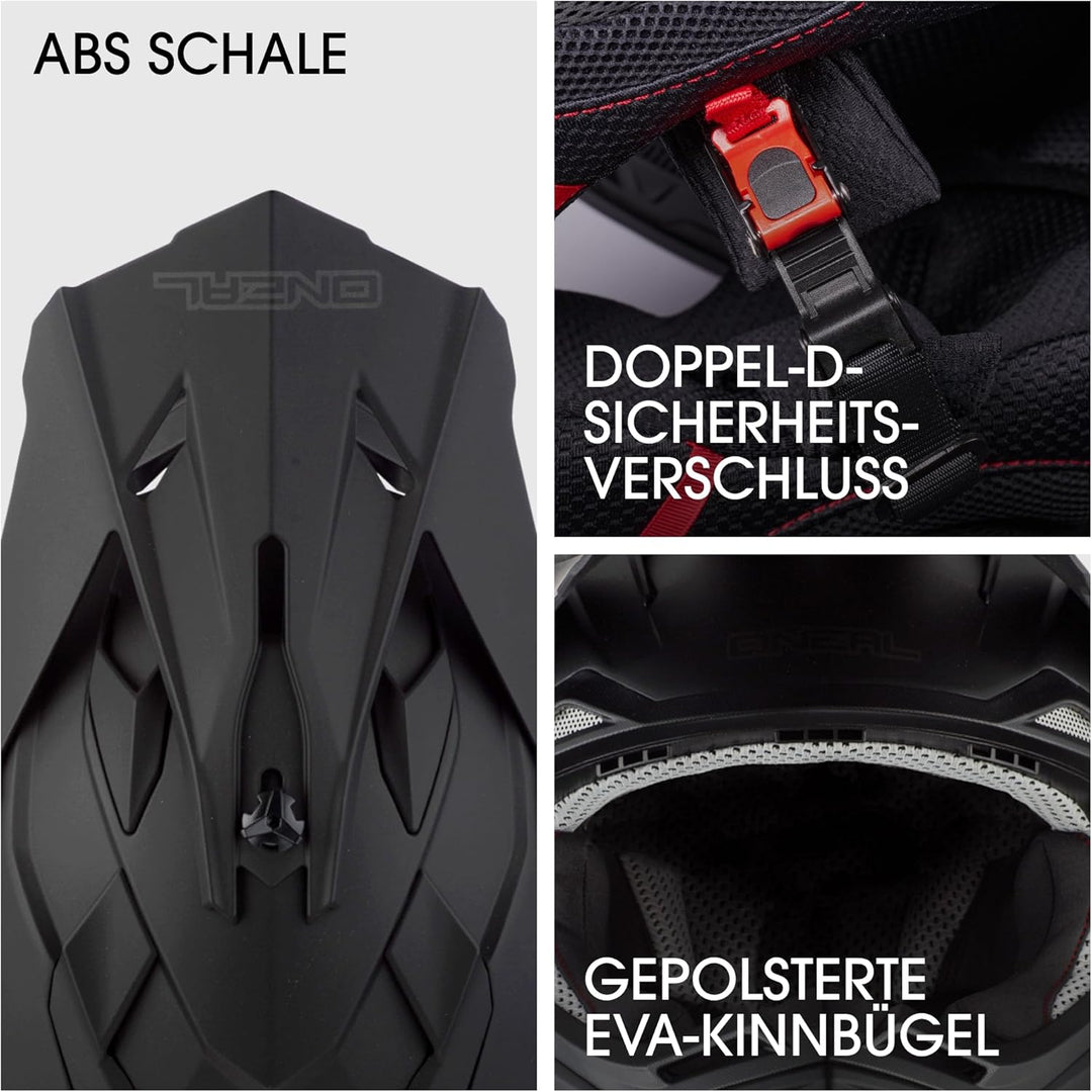 O'NEAL | Motocross-Helm | MX Enduro | ABS-Schale, Lüftungsöffnungen für optimale Kühlung | 2SRS Helm