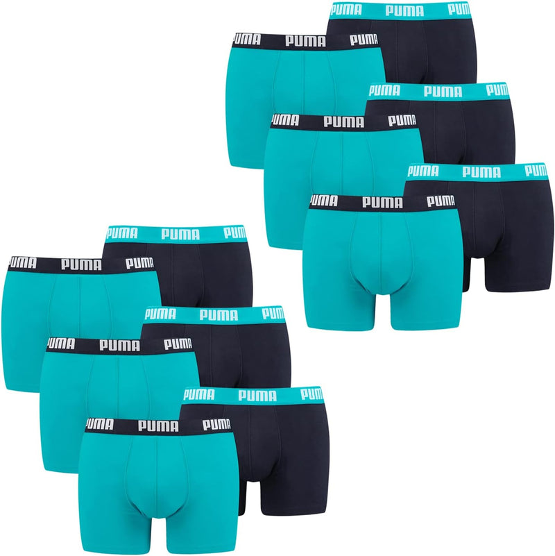 PUMA Herren Basic Boxer Unterwäsche, 796 - Aqua / Blue, S