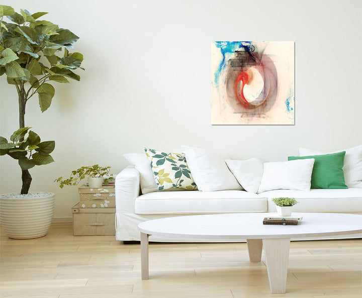 Paul Sinus Art Wandbild Abstrakt366_60x60cm Bild auf Leinwand - Tun mit Leidenschaft - Abstraktes Mo