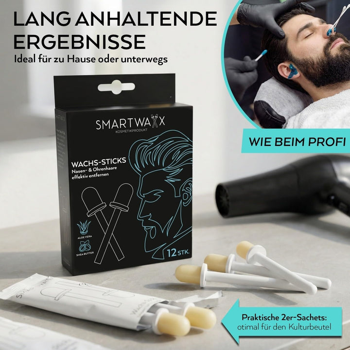 24 Wachs-Sticks zur Entfernung von Nasen- &amp; Ohrenhaaren | Die hygienische und langanhaltende Art der