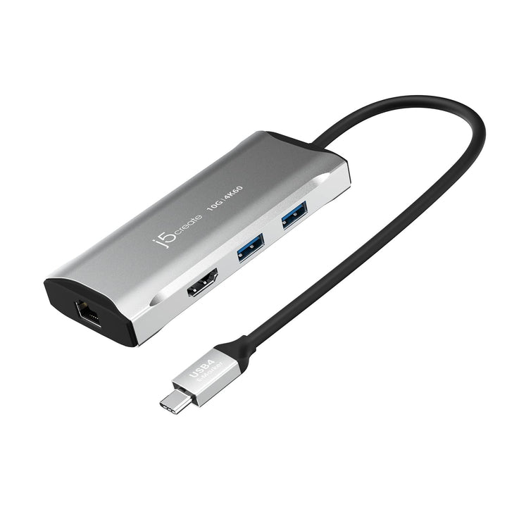 j5create USB C Hub - 4K 60Hz HDMI, 2 USB-A 10Gbps, USB-C 10Gbps mit PD 100W, Ethernet, | Multiport A