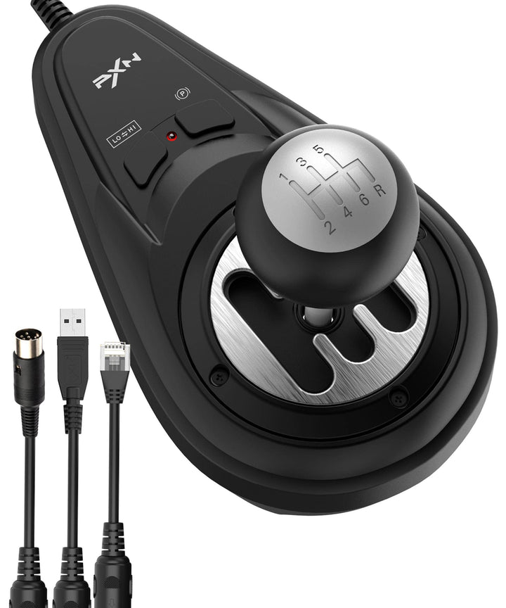 PXN A7 Schaltung, Gaming Lenkrad Schalthebel - Universal Shifter PC, 6+R Gängen, 3 Kabeln (USB, RJ11