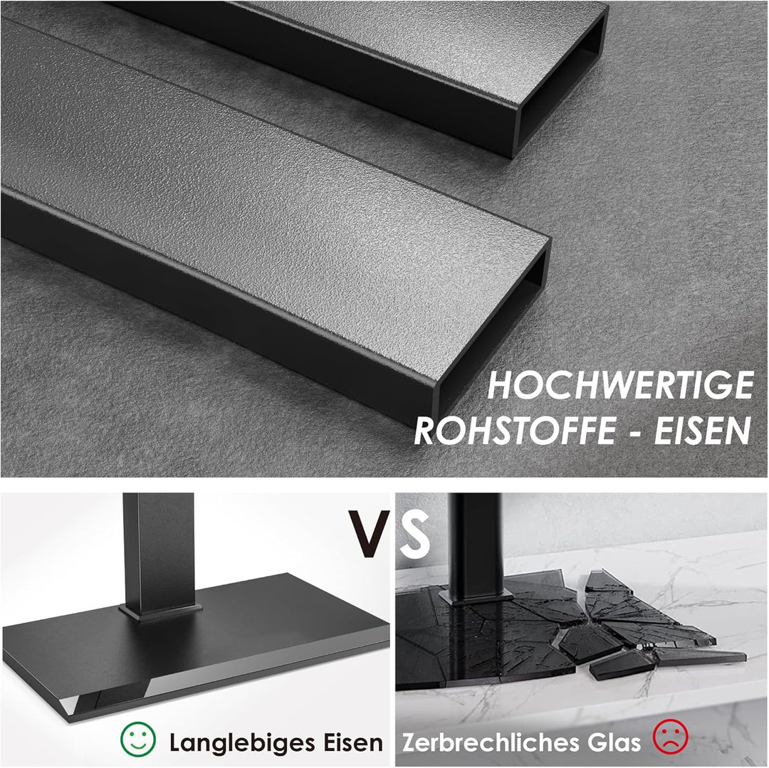 FITUEYES TV Bodenständer Serie-S mit Eisenbasis TV Standfuss Höhenverstellbar Schwenkbar für 32-75 Z