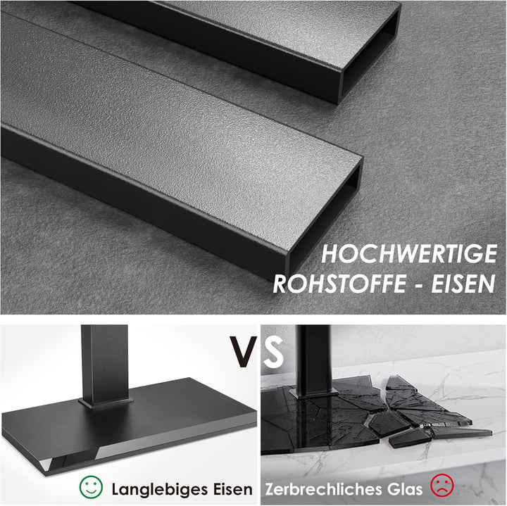 FITUEYES TV Bodenständer Serie-S mit Eisenbasis TV Standfuss Höhenverstellbar Schwenkbar für 32-75 Z