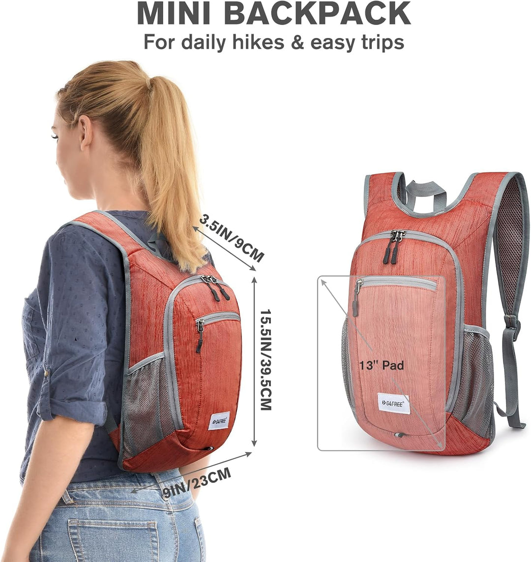 G4Free 10/15/20L Faltbarer Rucksack Klein, Wanderrucksack Leicht, Tagesrucksack Damen Herren für Wan