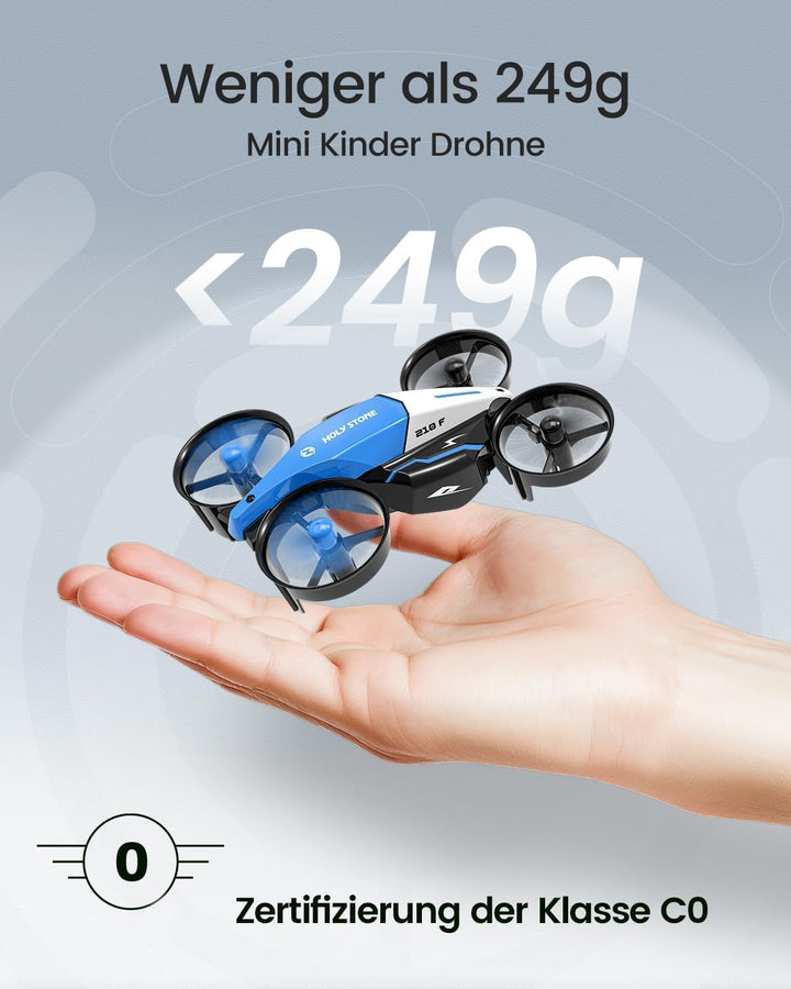 Holy Stone HS210F Mini Drohne für Kinder, 2 in 1 RC Quadrocopter mit Landmodus and Flugmodus, One Ke