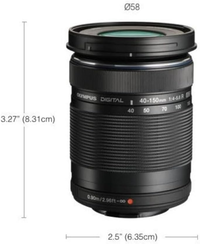 OM System M.Zuiko Digital ED 40-150mm f/4-5.6 R Objektiv für Micro Four Thirds, Schwarz, Schwarz