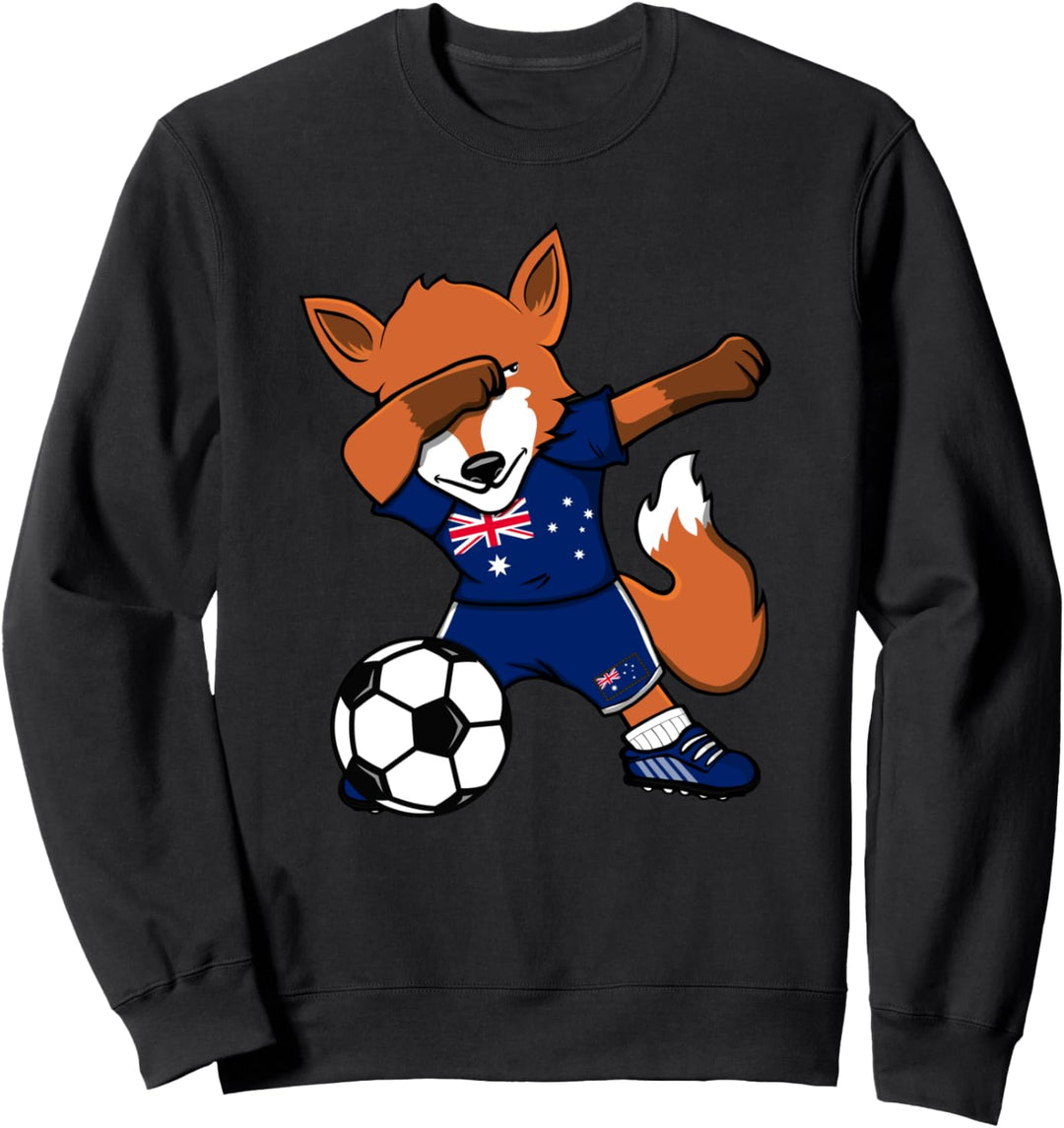 Dabbing Fuchs Fox Australien Fussball Australische Flagge Sweatshirt