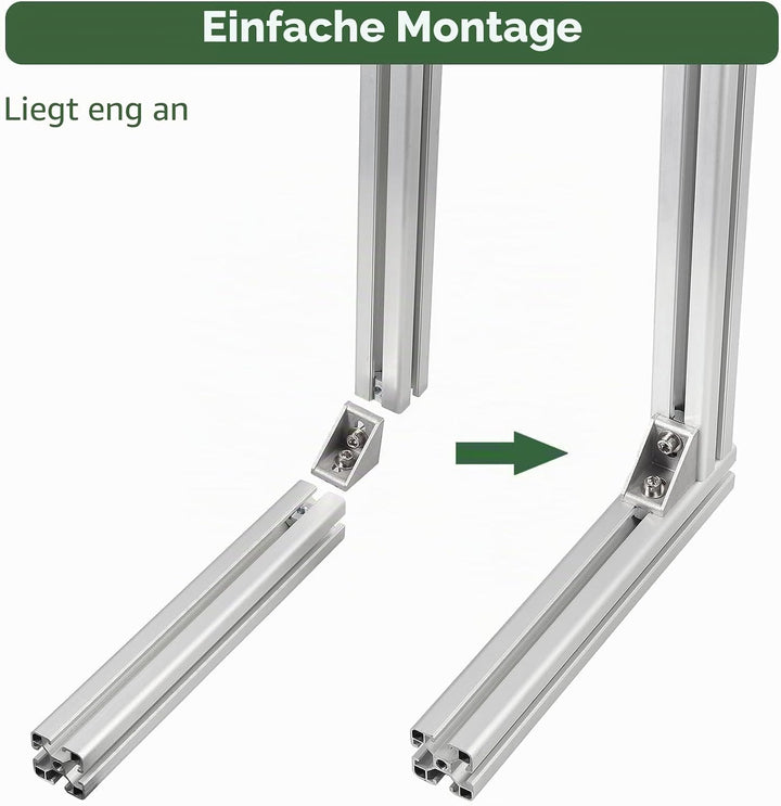 EYPINS 10X ALU Winkelverbinder, Aluprofil 40x40 40x80 Nut 8 Aluminium 90 Grad Winkel Raster Profil A