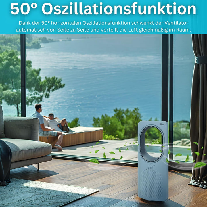 Zilan Turmventilator mit Fernbedienung Aircooler Luftkühler Design Standventilator energiesparend le
