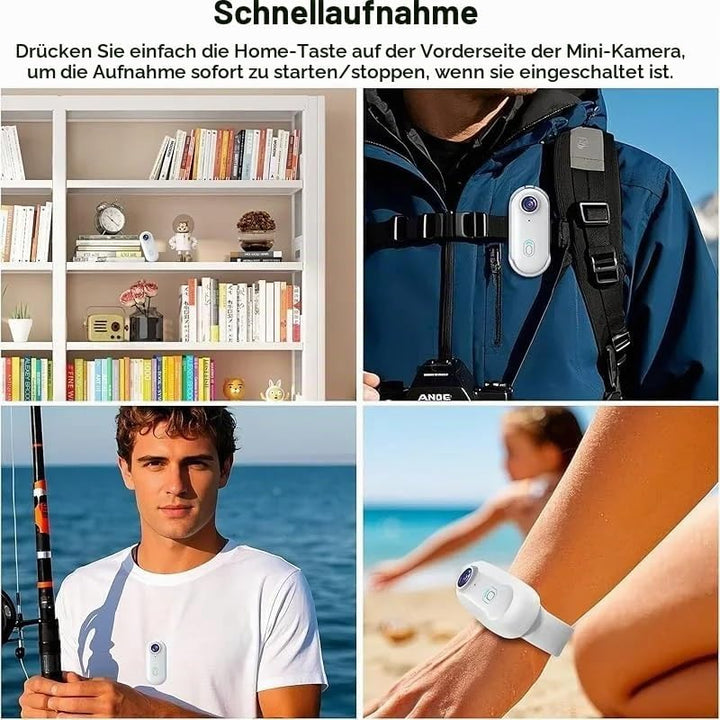 TKMARS Mini 4K Action Kamera WLAN, Magnetische Bodycam mit 120° Weitwinkel, Wasserdicht bis 30m mit