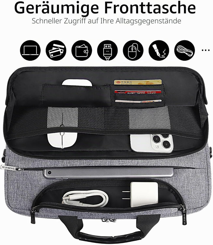DOMISO 17 Zoll Wasserdicht Laptop Tasche Aktentasche Schultertasche Notebooktasche Business für 17-1