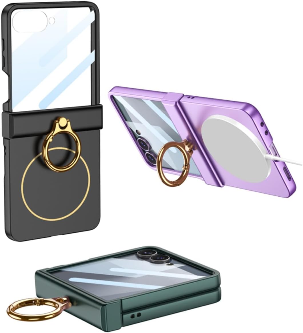 COQUE Handyhülle für Samsung Flip 7 mit HD-Folie, Scharnier-Vollschutz, schlanke, ultradünne magneti
