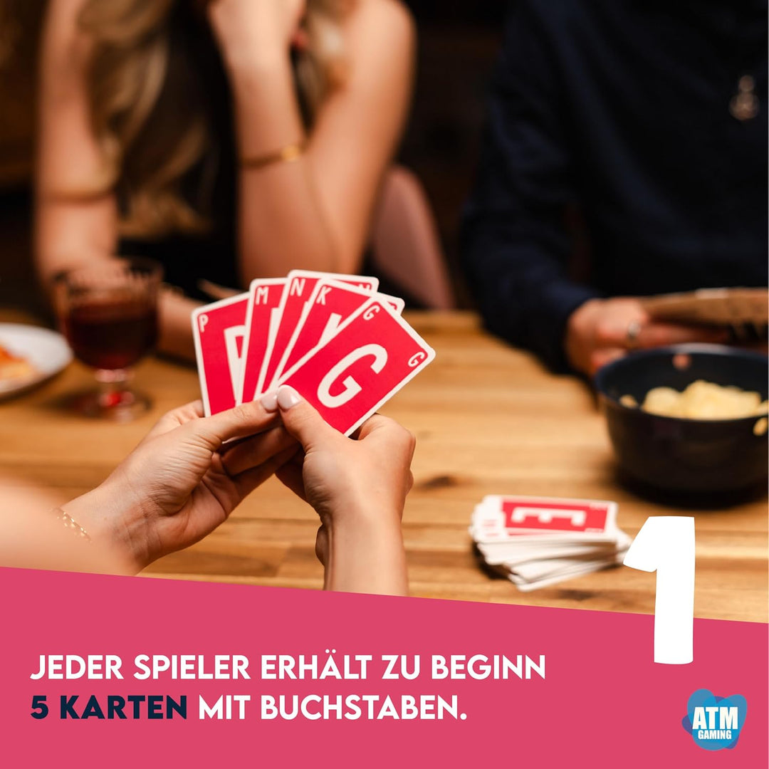 ATM Gaming Quickstop - Das Buchstaben-Duell - Party-Edition - Kartenspiel für Jugendliche und Erwach