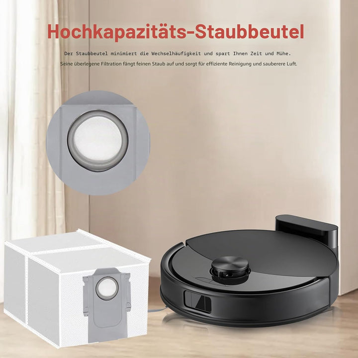 Zubehör für Roborock Q10 S5 / Q10 S5+ Staubsauger Ersatzteil, 1 Hauptbürste,4 Wischtücher,4 Staubbeu