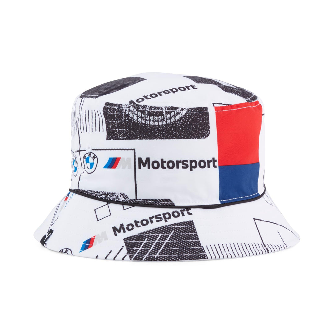 PUMA Unisex BMW MMS Bucket Hat Mütze S PUMA White-PUMA Black-AOP, S PUMA White-PUMA Black-AOP