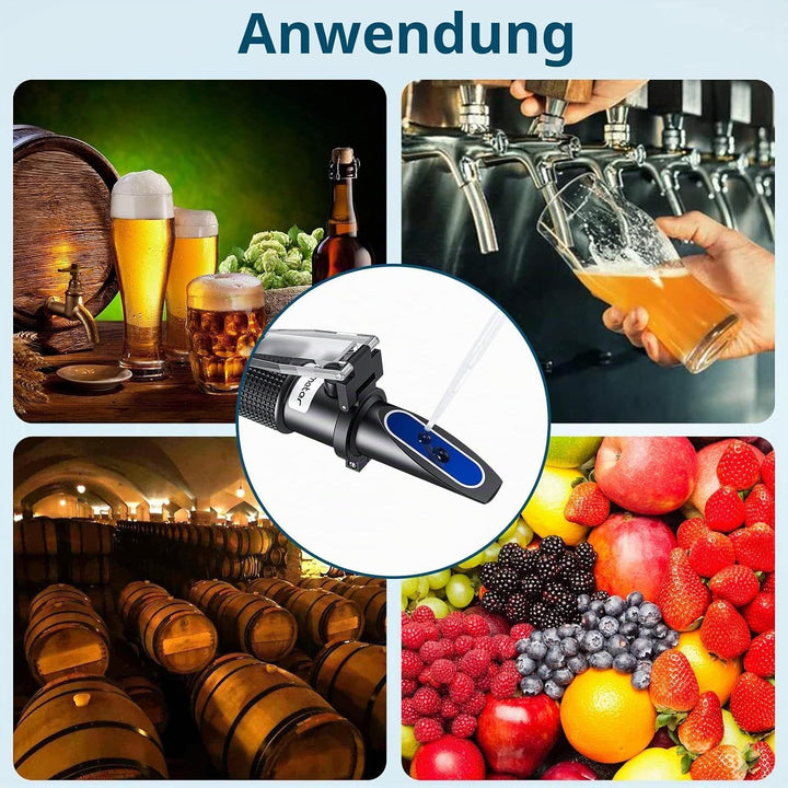 Refraktometer Bier 0–32% Brix Refraktometer für die Bierherstellung ATC mit Zwei Skalen Gewicht der
