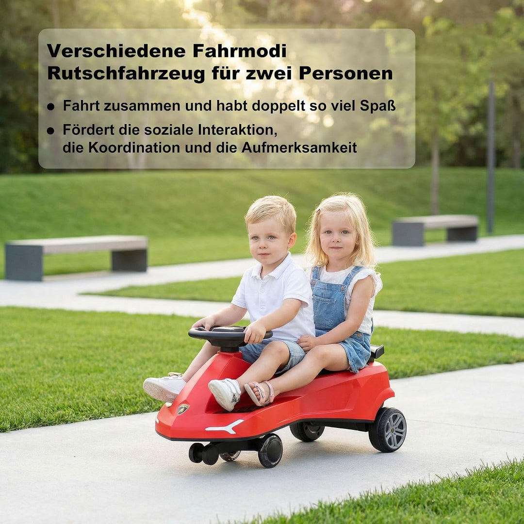 Rutschauto für Kinder ab 3 Jahren, TwistCar Wiggle Car Wackelauto Rutschfahrzeug mit Leuchtrollen, M