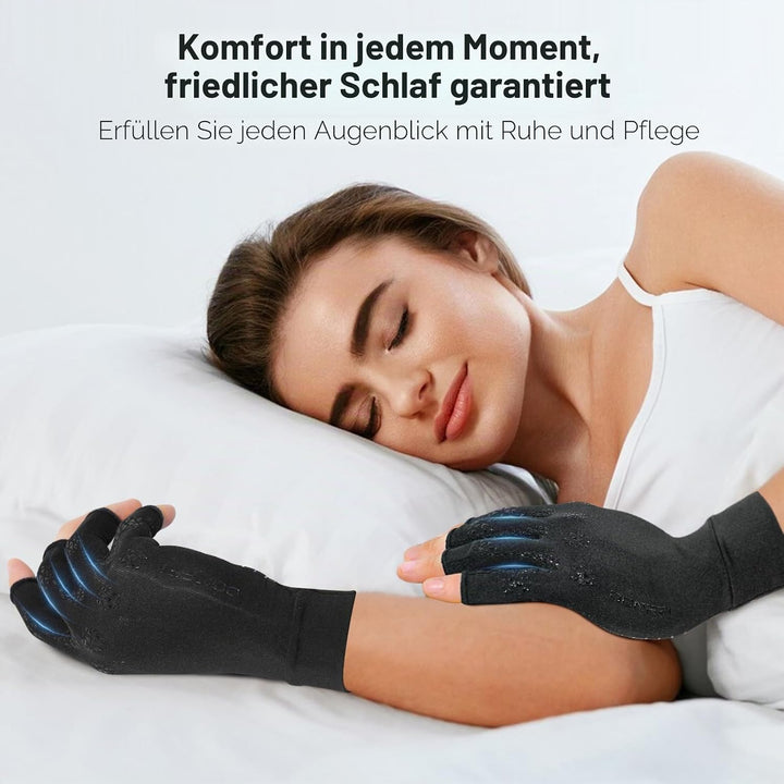 Donfri 2 Paar Kupfer- Arthritis-Kompressionshandschuhe Damen Herren Schwarz (M) M Schwarz (2 Paar),