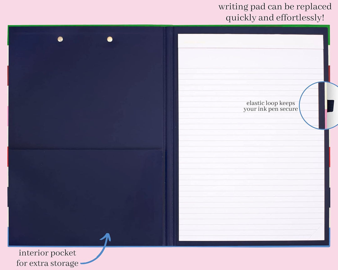 Kate Spade New York Klemmbrett-Folio mit niedrigem Profil-Clip, professionelles Padfolio inklusive l