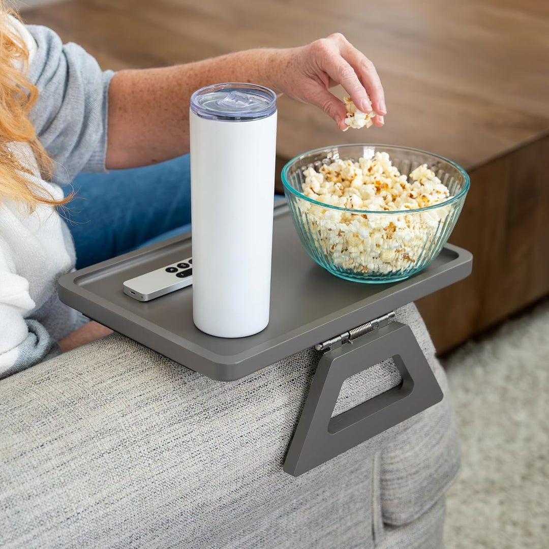 Shamrock Home Bambus-Sofa-Tisch zum Anklippen, für Sofa, Sessel, TV-Abendessen, Fernbedienung, Geträ