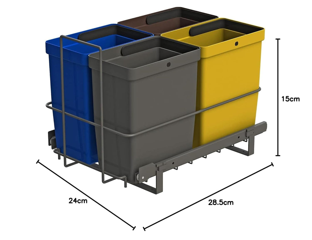 LM 530 ECO | 8-Liter-Mülleimer aus recycelbarem Material | Platzsparender Küchenmülleimer | 15 x 23