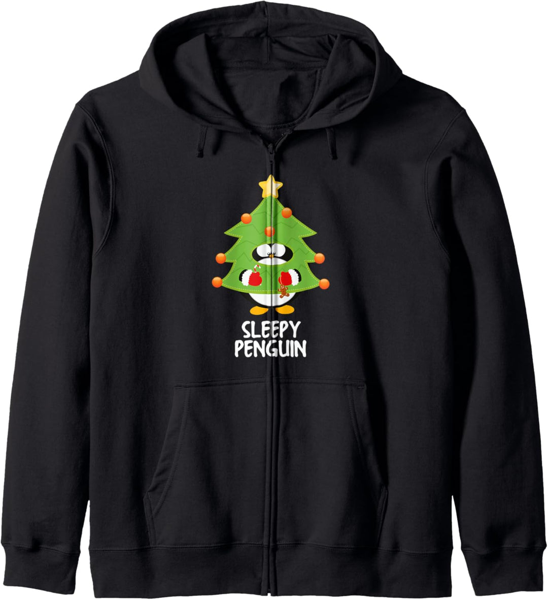 Weihnachten Sleepy Penguin Tree Partnerlook Familien Outfit Kapuzenjacke