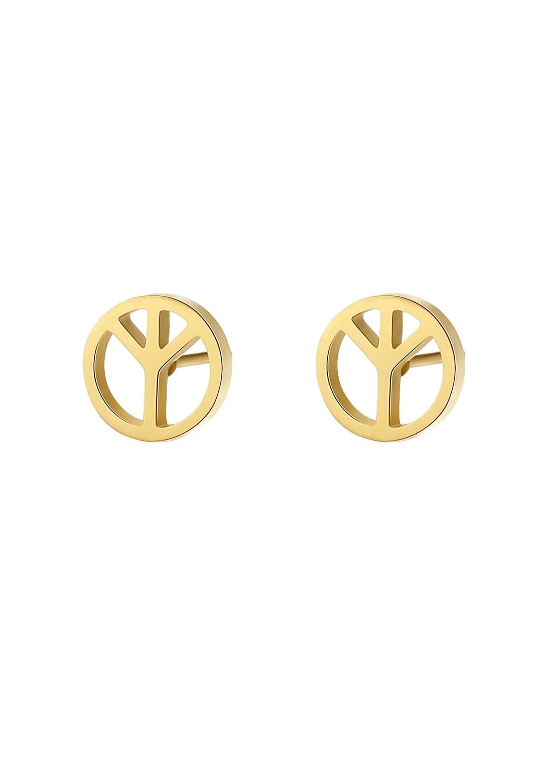 Happiness Boutique Damen Friedenzeichen Ohrstecker | Kleine runde Ohrringe mit Friedenssymbol Peace-