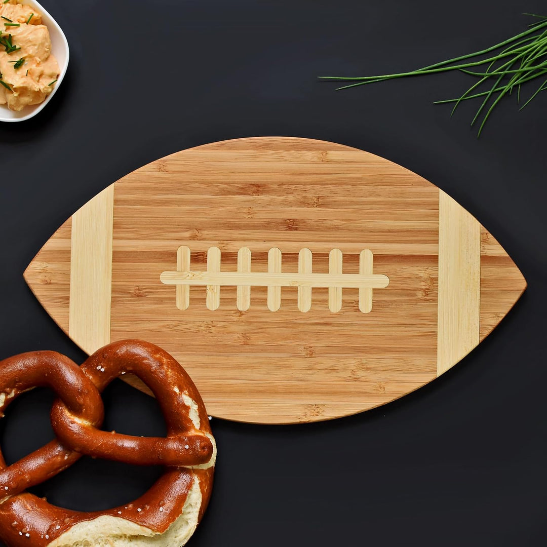 40YARDS American Football Brettchen aus Bambus-Holz für Frühstück, Abendbrot oder als Schneidebrett