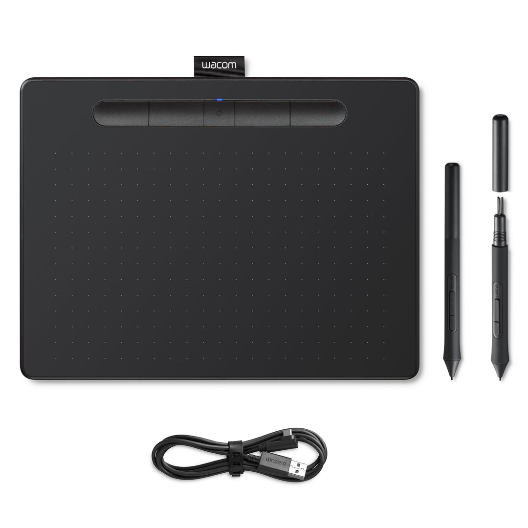 Wacom Intuos Comfort Plus Kabelgebundenes PB M – Grafiktablett (WiFi, Ethernet) CTL-6100WLK-S schwar