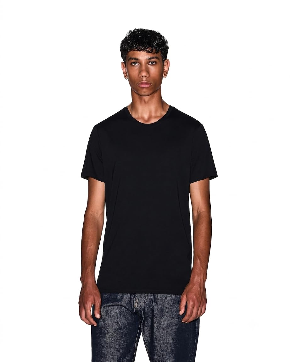 Armani Exchange Herren Pima Small Logo T-Shirt, 1200 Black
