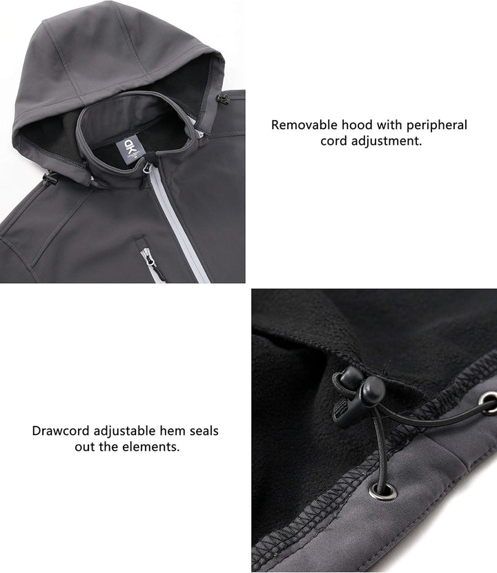 Little Donkey Andy Softshelljacke für Damen mit abnehmbarer Kapuze, Fleecefutter und Wasserabweisend