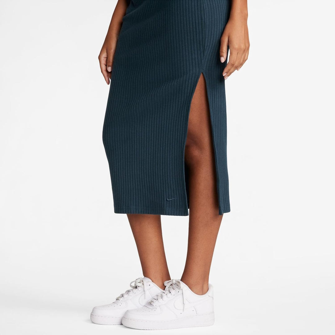 Nike Damen W NSW Nk Chll KNT Rib Md Skirt Rock XXL Armory Navy/Armory Navy, XXL Armory Navy/Armory N