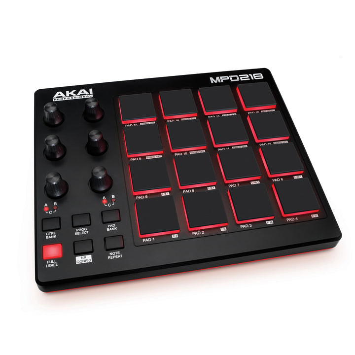AKAI Professional MPD218 - MIDI Pad Controller, Drum Pad Machine, Beat Maker mit 16 Pads, zuweisbare