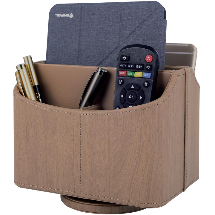 360-drehender Fernbedienungshalter, 5-Teile Nachttisch PU-Leder Multifunktionale Organizer Büro Schr
