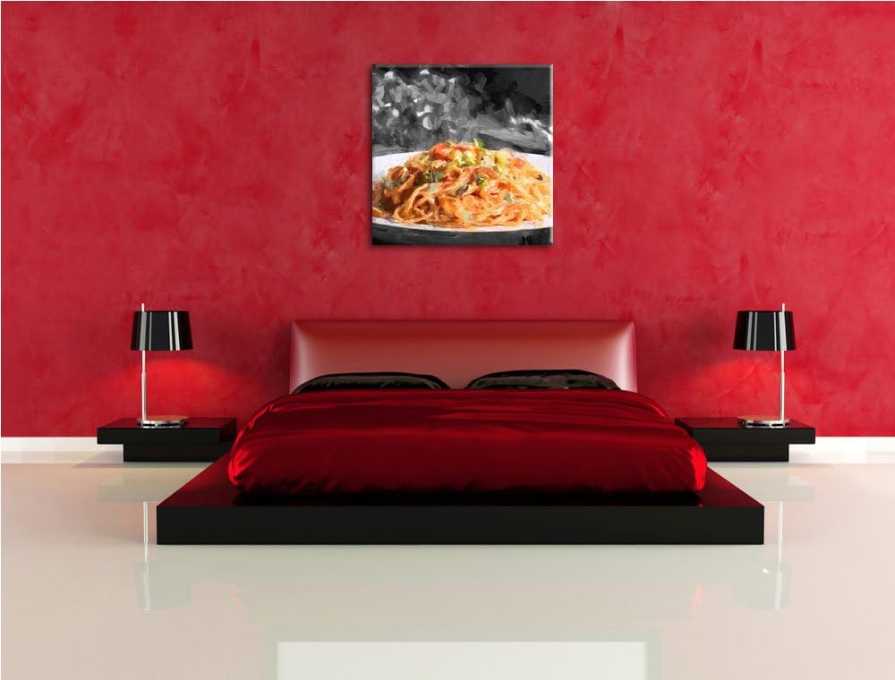 anmutiger Hengst auf Wiese, Format: 70x70 auf Leinwand, XXL riesige Bilder fertig gerahmt mit Keilra