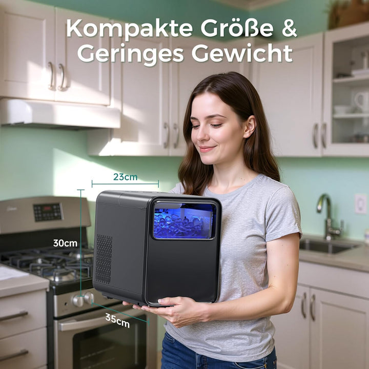 Eiswürfelmaschine Klein, Eiswürfelbereiter Ice Cube Maker, 9 Würfel in 6 Minuten fertig, Eiswürfelma