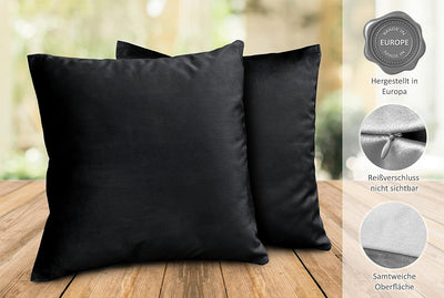 BEAUTEX Lea Samt Kissenhüllen 2er Set, Premium Kissenbezug, Sofa- und Dekokissen, Grösse und Farbe w