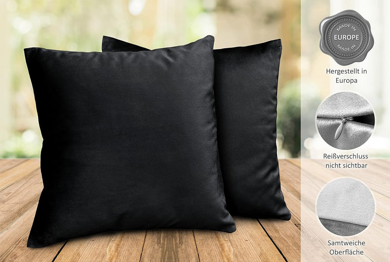 BEAUTEX Lea Samt Kissenhüllen 2er Set, Premium Kissenbezug, Sofa- und Dekokissen, Grösse und Farbe w