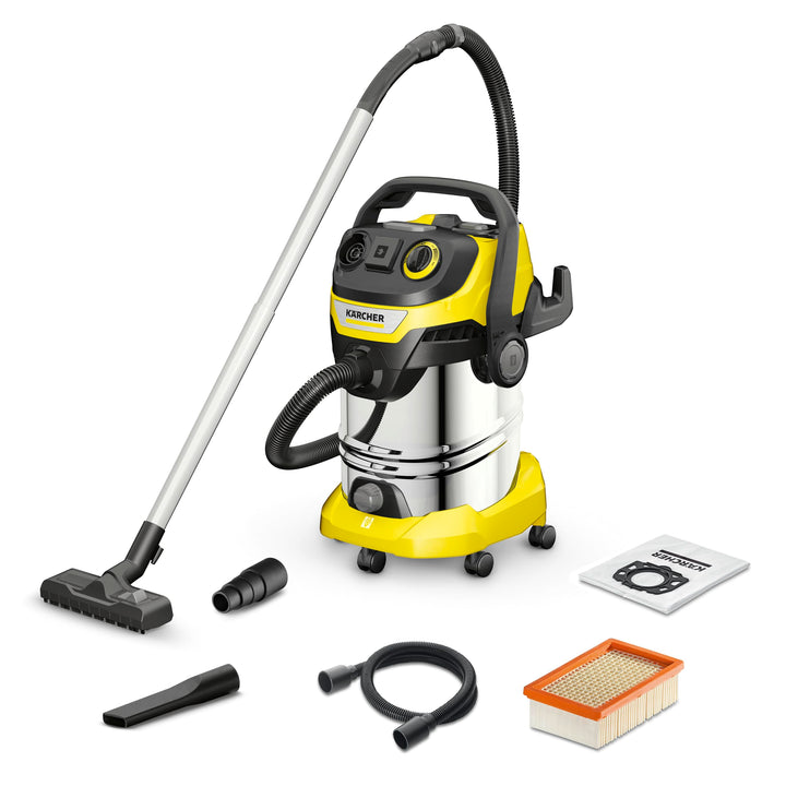 Karcher WD 6 P S V-30/6/22/T, PS V-30/8/35/T Nass-/Trockensauger-30 L Edelstahltank-1300W (tragbare