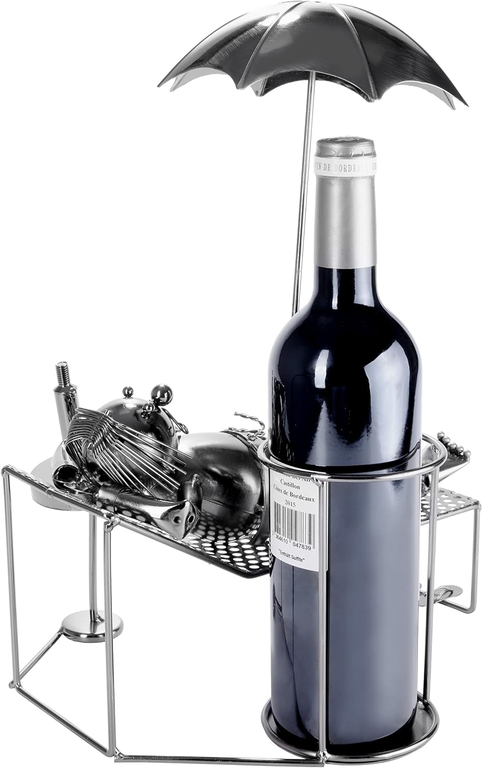 Brubaker Flaschenhalter Urlauber Metall Skulptur mit