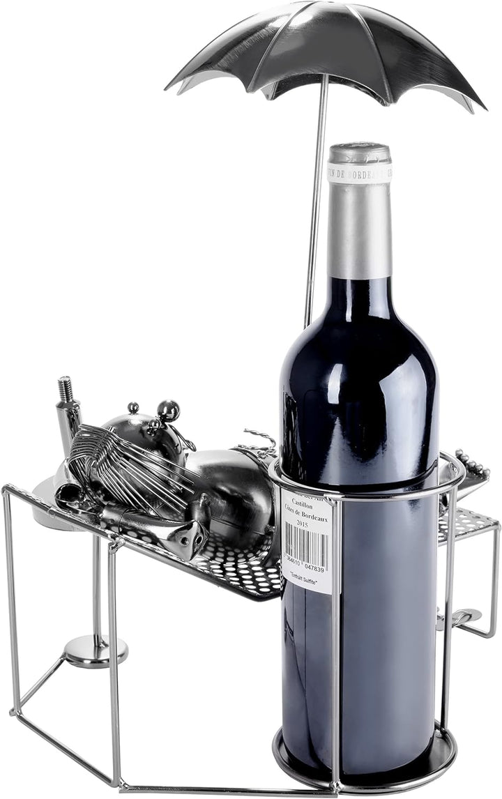 Brubaker Flaschenhalter Urlauber Metall Skulptur mit