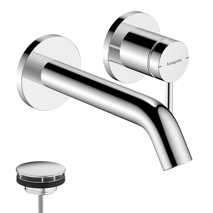hansgrohe Tecturis S - Waschtischarmatur Unterputz für Wandmontage, Wasserhahn Bad mit Auslauf Länge